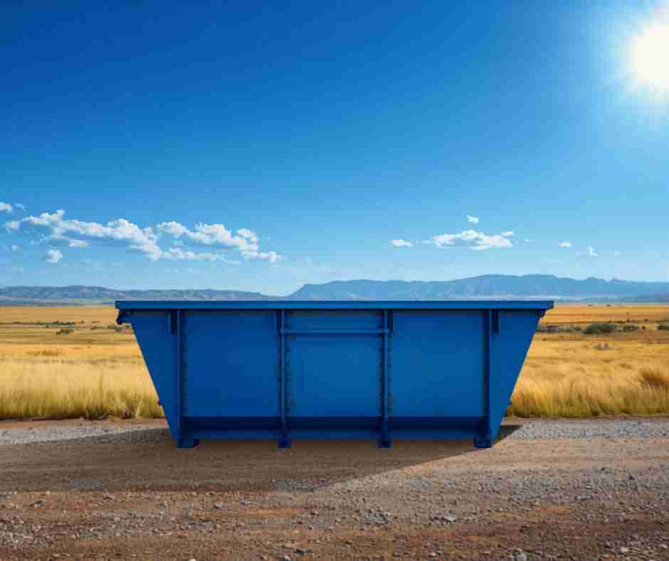 Roll-off dumpster on rural Elbert County Colorado property